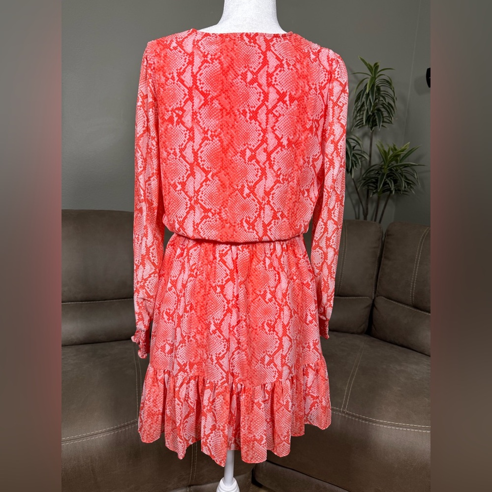 Michael Kors MK Coral Snake Print Animal Mini Dress Sz M Spring Summer Easter - Picture 7 of 10